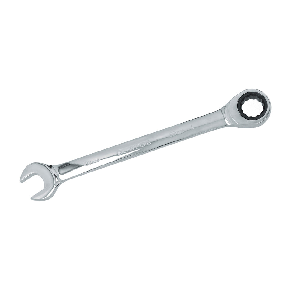 LLAVE COMBINADA PULIDO ESPEJO DE MATRACA METRICA, 12 PUNTAS, 22MM SKU 1005910
