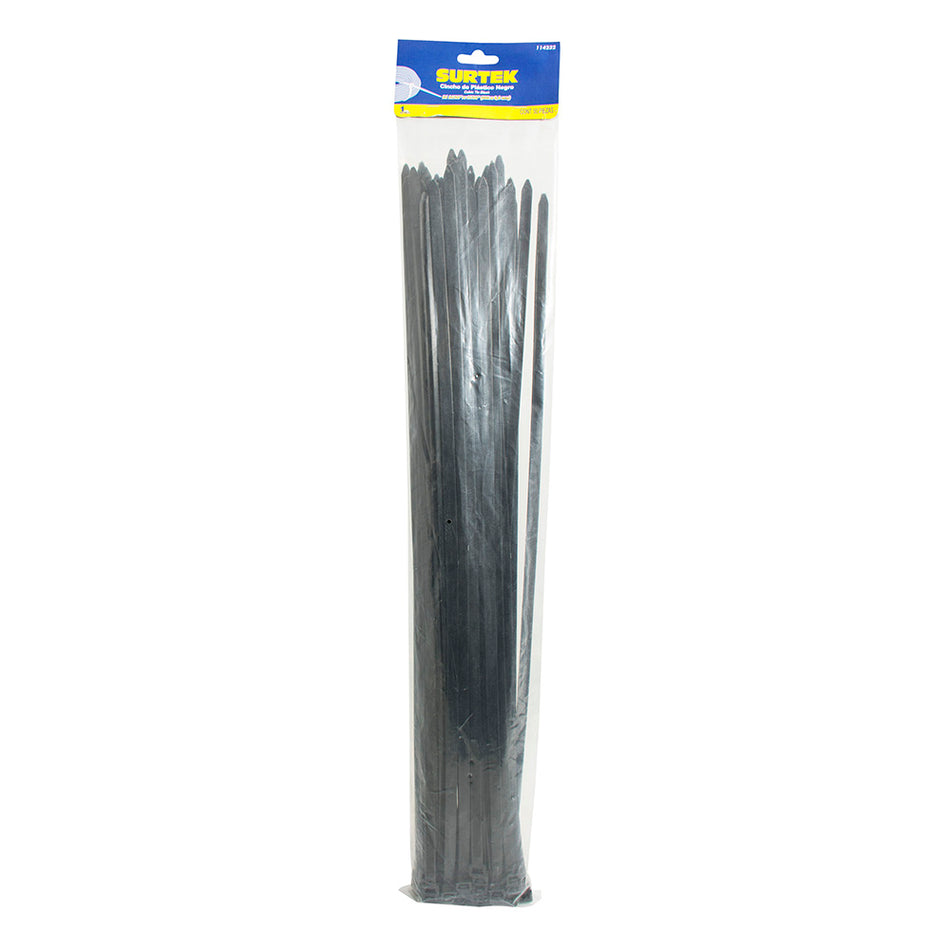 CINCHOS PLASTICOS 500 X 7.8 MM, TENSION 70 KG DE 50 PIEZAS, COLOR NEGRO SKU 1142300