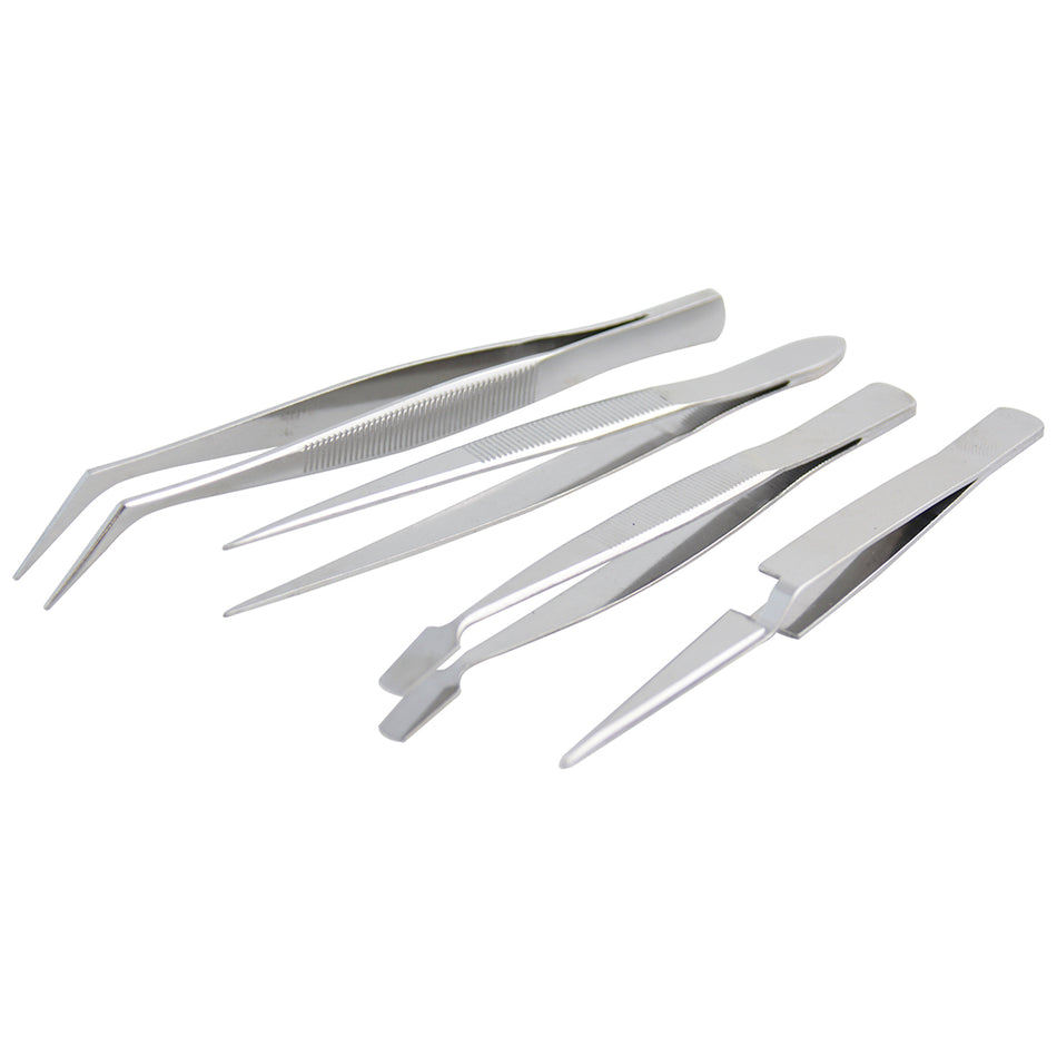 JUEGO DE PINZAS DE PRESICION TIPO TWEEZER, 4 PIEZAS SKU 1152000