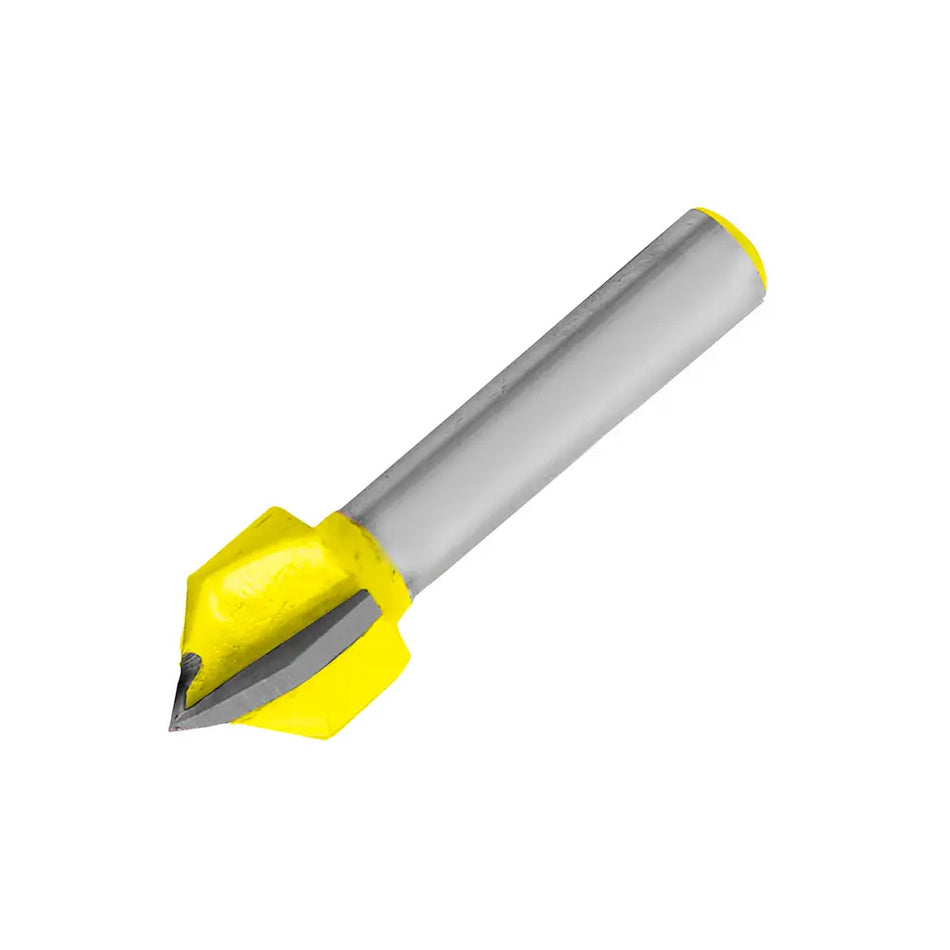BROCA PARA ROUTER DE ACERO CORTE EN "V" 3/8" ZANCO DE 1/4" SKU BROU-V 3/80