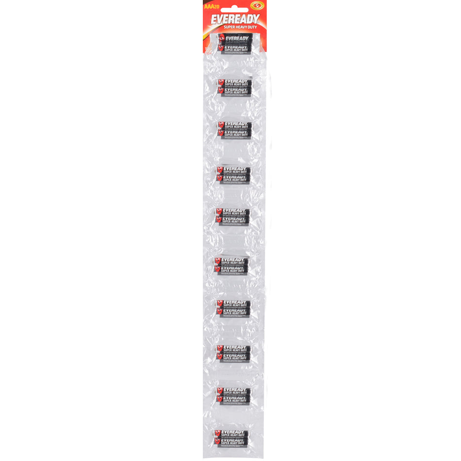 TIRA DE PILAS ALCALINAS EVEREADY® "AAA", 20 PIEZAS SKU 1212EDT20