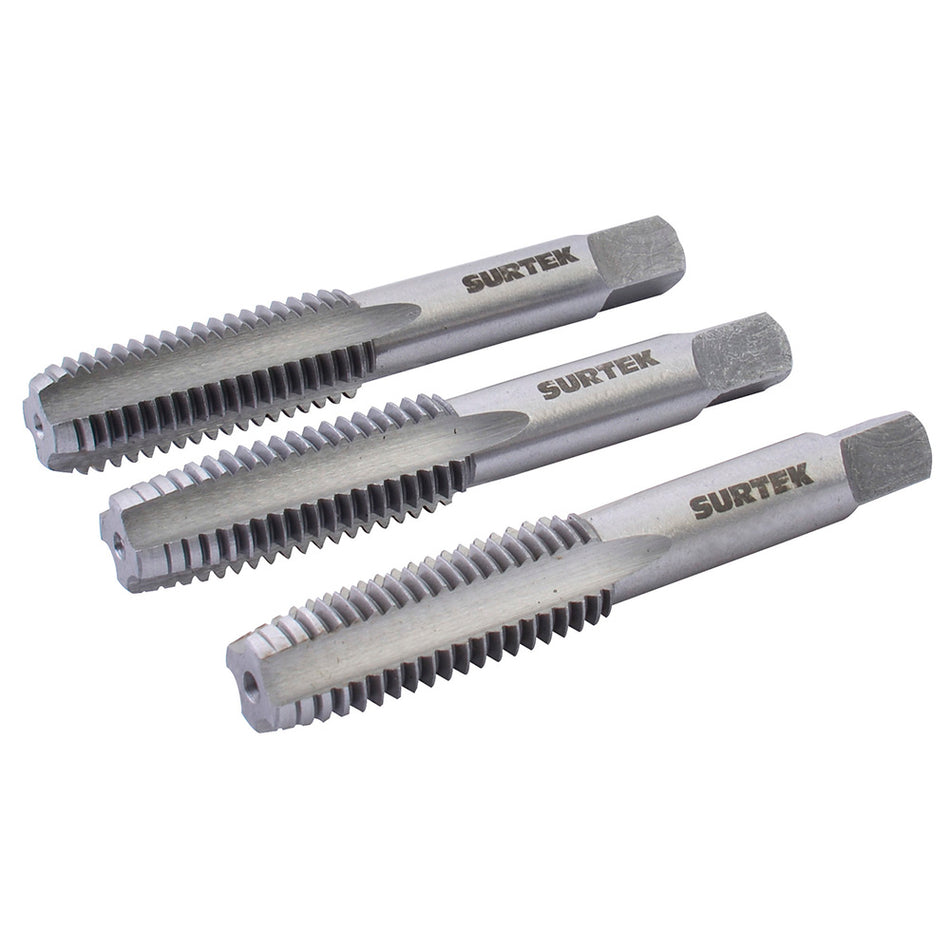 JUEGO DE MACHUELOS DE ACERO AL CARBON 1/4"-20NC, 3 PIEZAS SKU 1238220