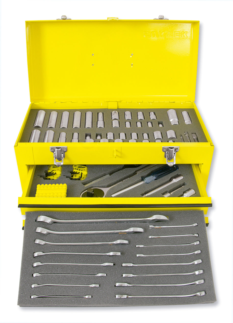 JUEGO COMBINADO DE HERRAMIENTA PARA MECANICO 107 PIEZAS, CON CAJA METALICA SKU 1254120