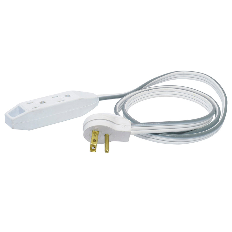 EXTENSION ELECTRICA PLANA ATERRIZADA COLOR BLANCO, 1 M SKU 1360510