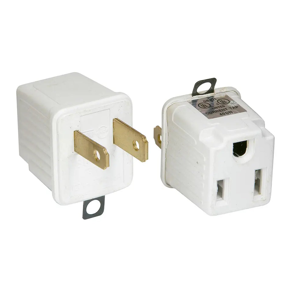 ADAPTADOR CLAVIJA DE ATERRIZADO A POLARIZADO ABS, 2 PIEZAS SKU ADAP-320