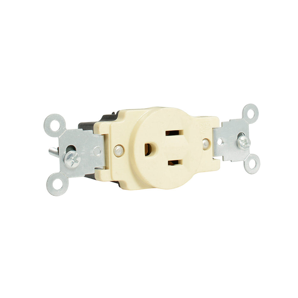 CONTACTO SENCILLO ATERRIZADO, LANEA ESTANDAR, COLOR MARFIL SKU 1364010