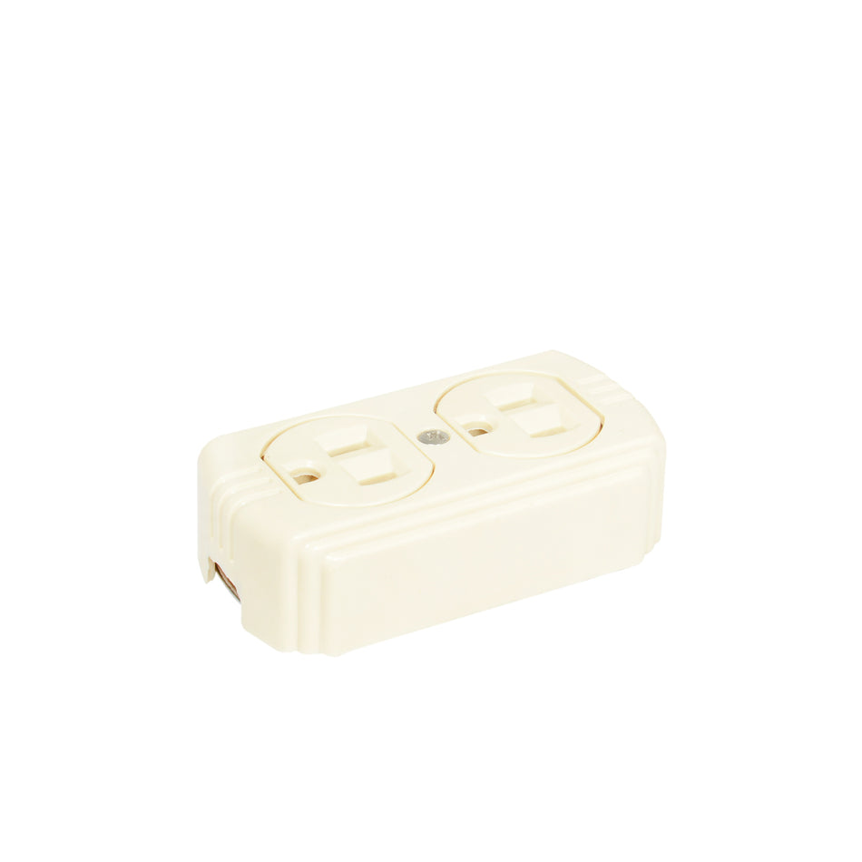 CONTACTO DOBLE SUPERFICIE ATERRIZADO, LANEA DE SOBREPONER, COLOR MARFIL SKU 1364040