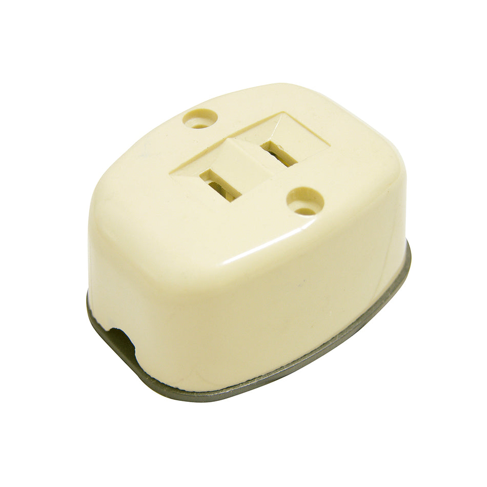 CONTACTO SENCILLO VISIBLE POLARIZADO OVALADO, LANEA DE SOBREPONER, COLOR MARFIL SKU 1364110