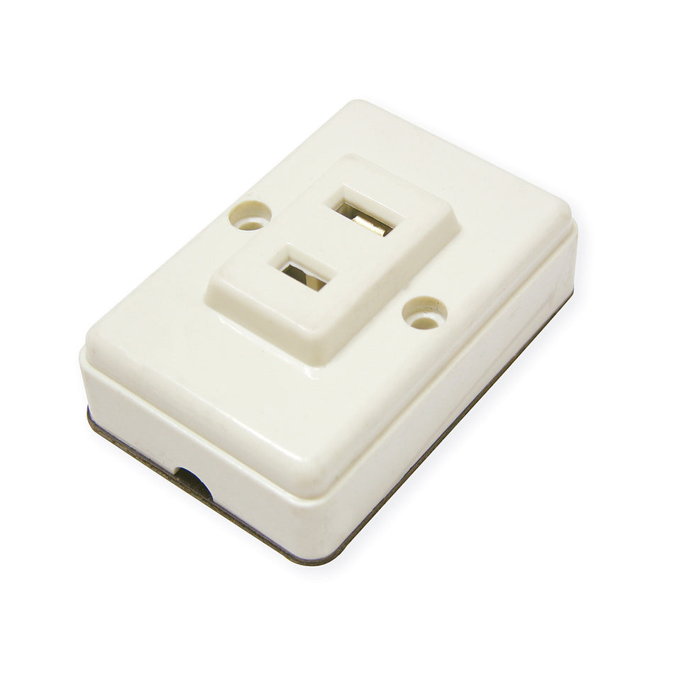 CONTACTO SENCILLO VISIBLE POLARIZADO CUADRADO, LANEA DE SOBREPONER, COLOR MARFIL SKU 1364120