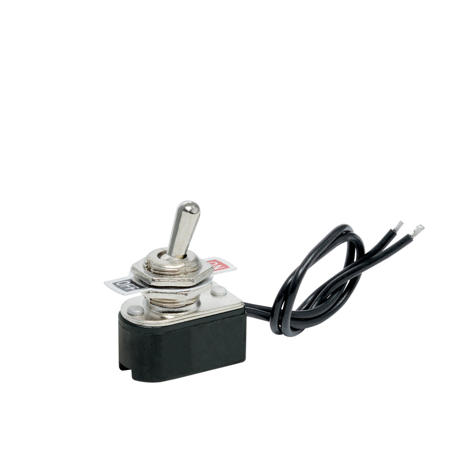 APAGADOR DE PALANCA METAL CON CABLE DE 14 CM 6 A, COLOR BLANCO