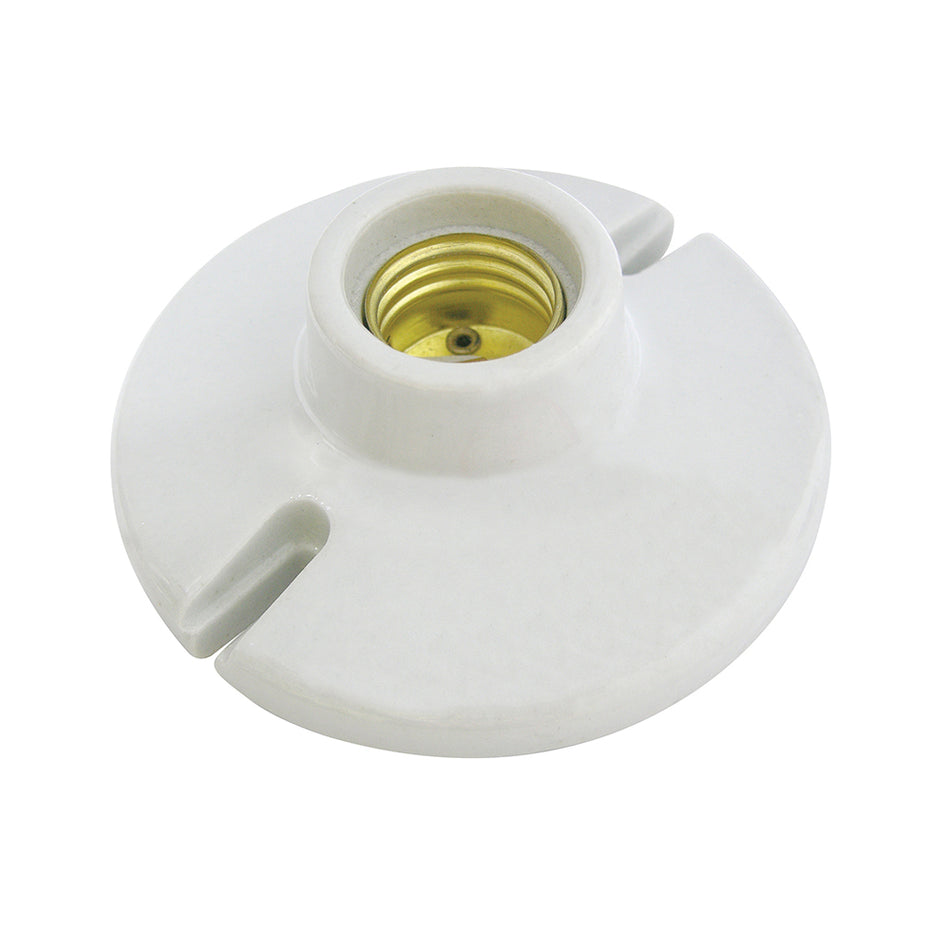 PORTALAMPARA REDONDA DE PORCELANA PARA TECHO 4", COLOR BLANCO SKU 1366640