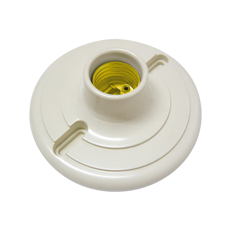 PORTALAMPARA REDONDA DE BAQUELITA PARA TECHO 4", COLOR BLANCO SKU 1366650