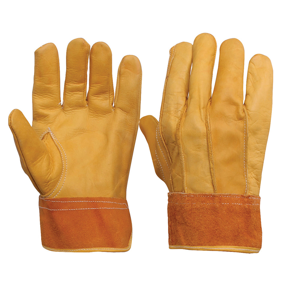 GUANTES DE PIEL DE VACUNO TIPO OPERADOR CON PUÑO DE CARNAZA UNITALLA SKU 1374130