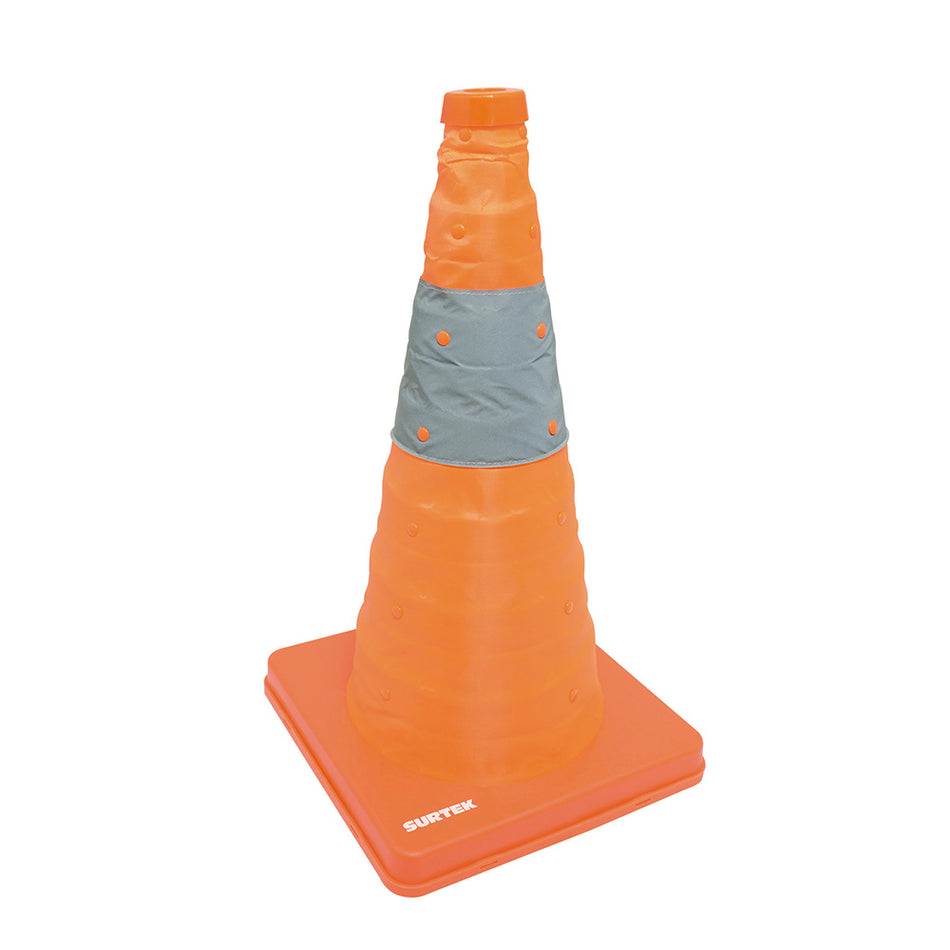 CONO DE PRECAUCION PLEGABLE CON BANDA REFLEJANTE, 45 CM SKU 1376050