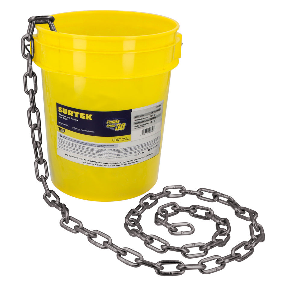 CADENA GRADO 30 PULIDA 50 KG, 1/2" SKU 1508640