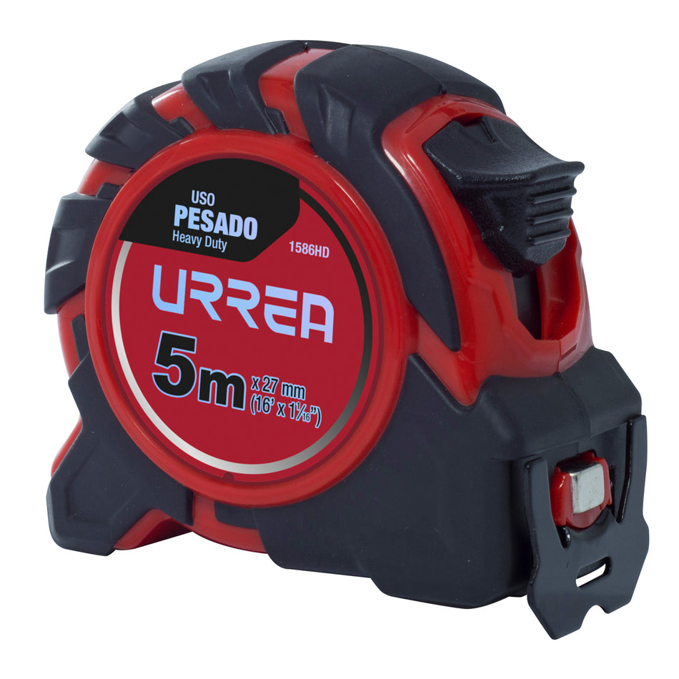 FLEXOMETRO CON CARCASA DE CAUCHO ANTI IMPACTO 5 M X 27 MM SKU 1586HD
