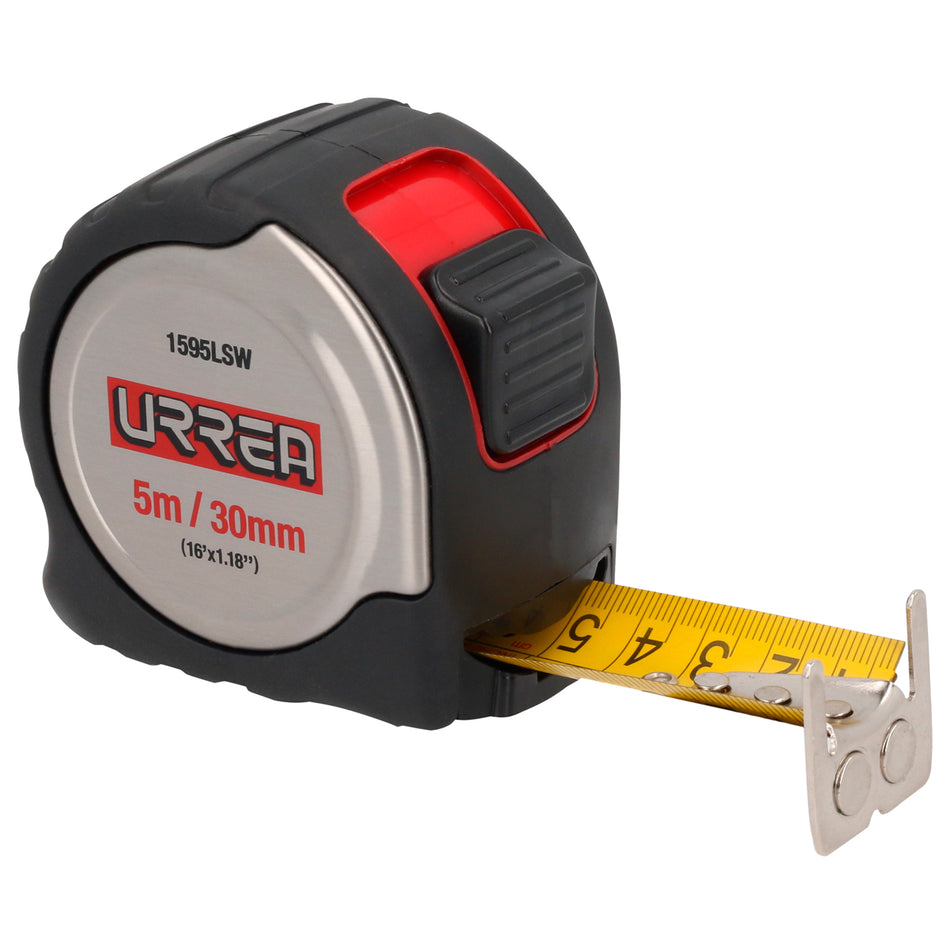 FLEXOMETRO CON CARCASA DE ACERO INOXIDABLE 5 M X 30 MM SKU 1595LSW