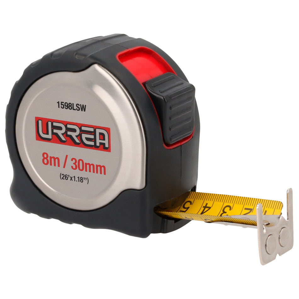 FLEXOMETRO CON CARCASA DE ACERO INOXIDABLE 8 M X 30 MM SKU 1598LSW