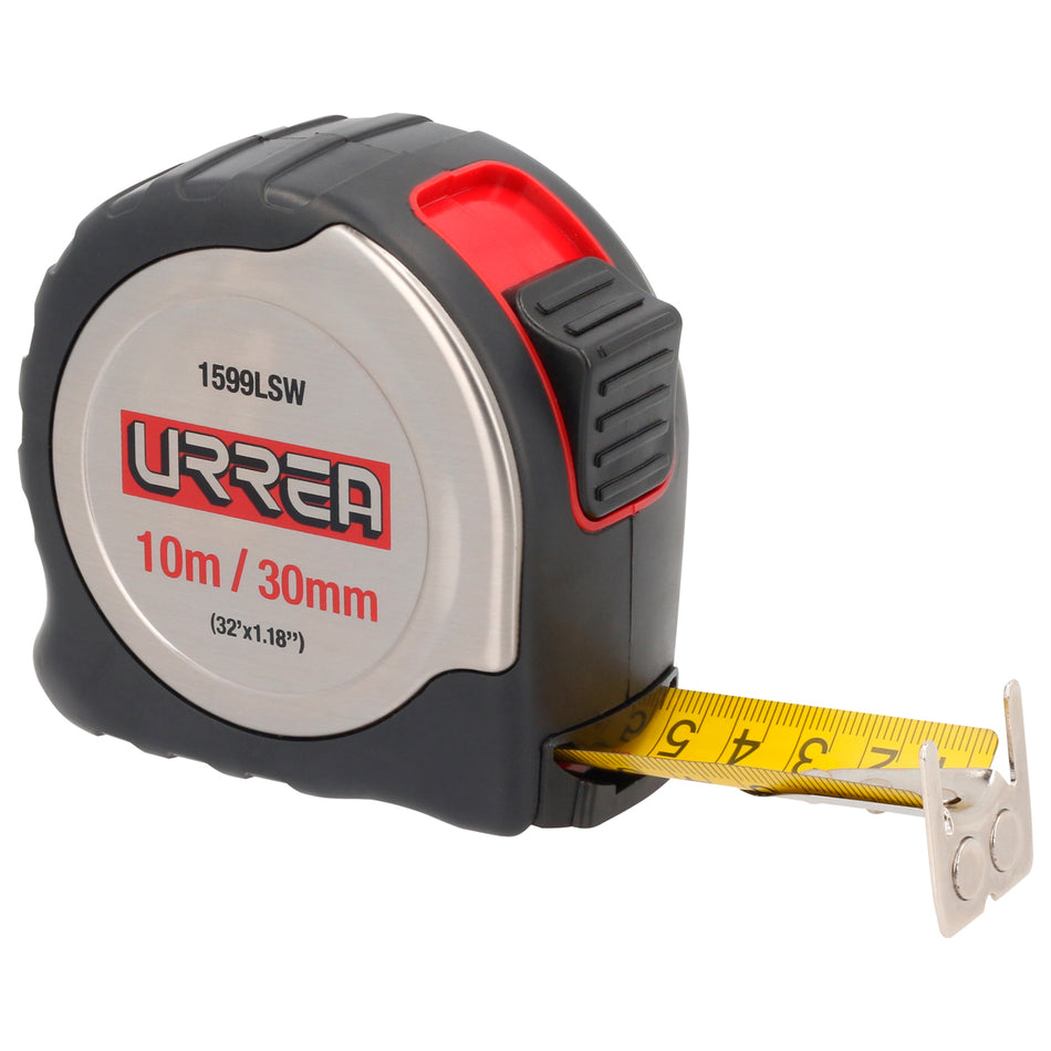FLEXOMETRO CON CARCASA DE ACERO INOXIDABLE 10 M X 30 MM SKU 1599LSW