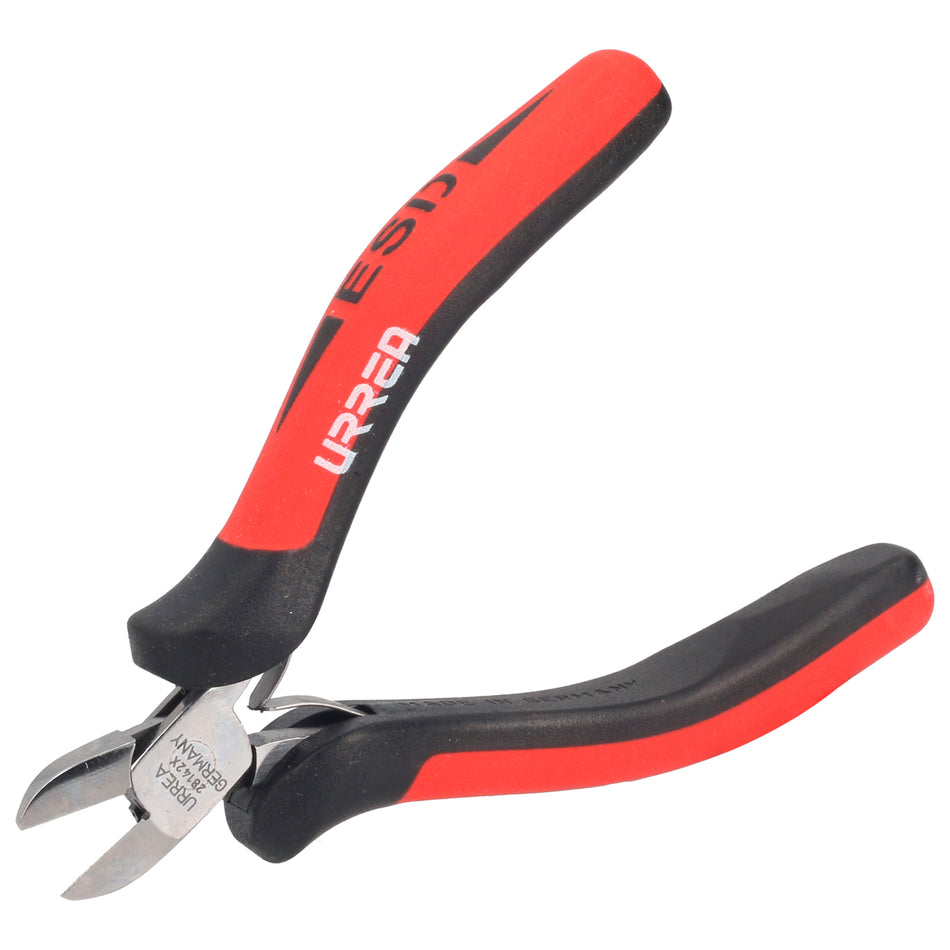 PINZA PARA ELECTRONICA CON MANGO ANTIESTATICO CORTE DIAGONAL DE 4 1 2 PUNTA DELGADA SKU 28142X