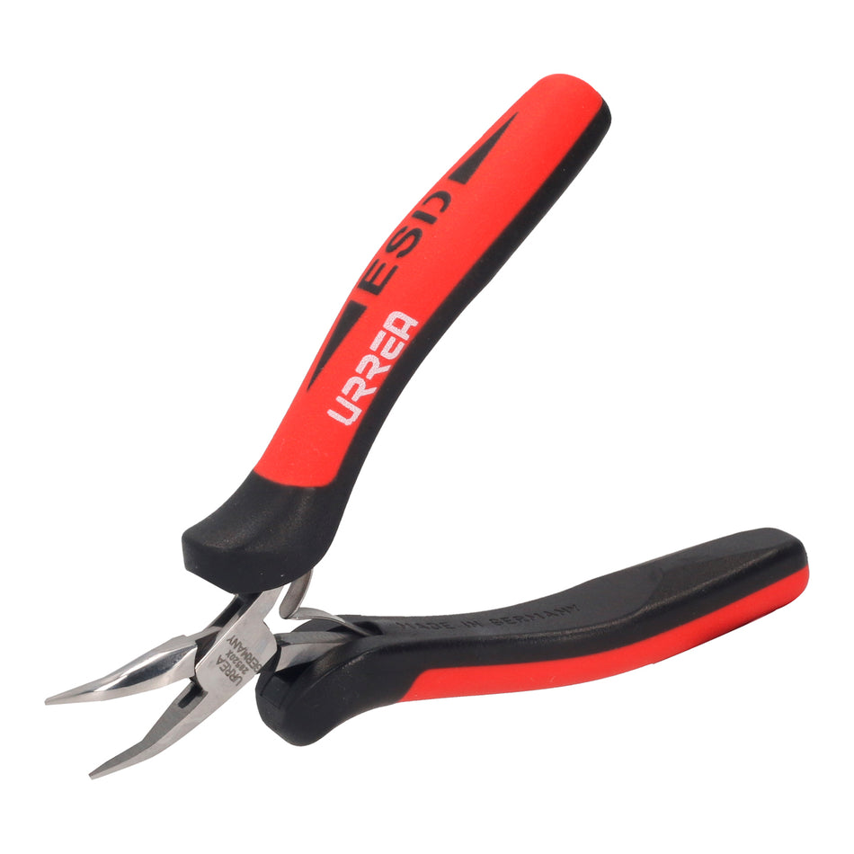 PINZA PARA ELECTRONICA CON MANGO ANTIESTATICO DE 5 PUNTA LARGA DOBLADA A 45 SKU 28520X