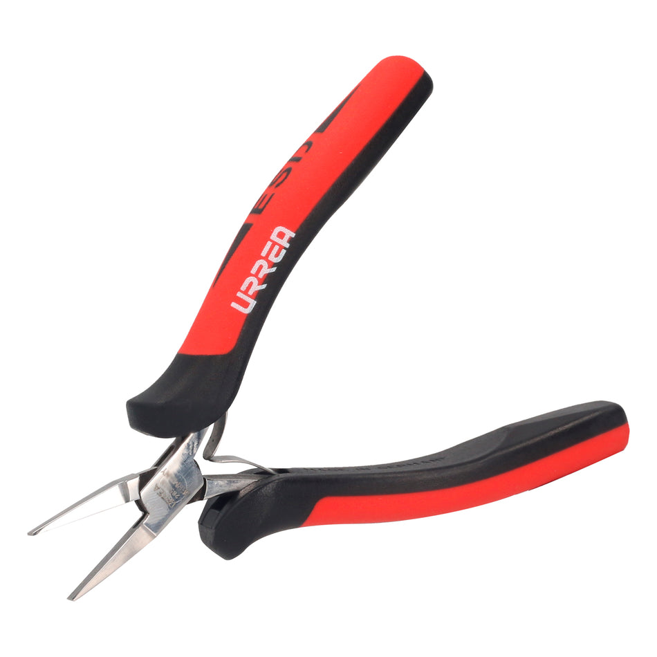 PINZA PARA ELECTRONICA CON MANGO ANTIESTATICO DE 4 3 4 PUNTA LARGA PLANA SKU 28580X
