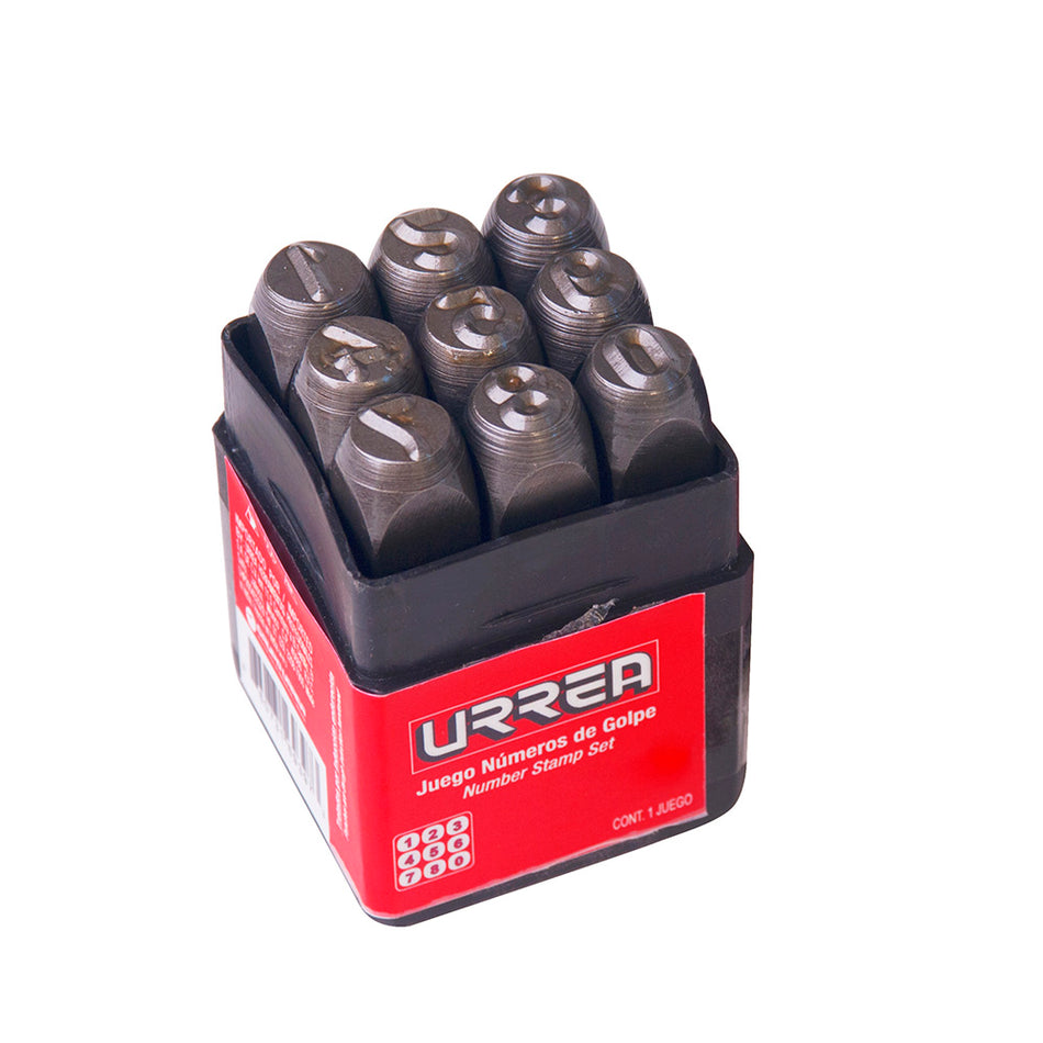 JUEGO DE NUMEROS DEL 0 AL 9 DE GOLPE 6 MM 9 PIEZAS SKU 42N6