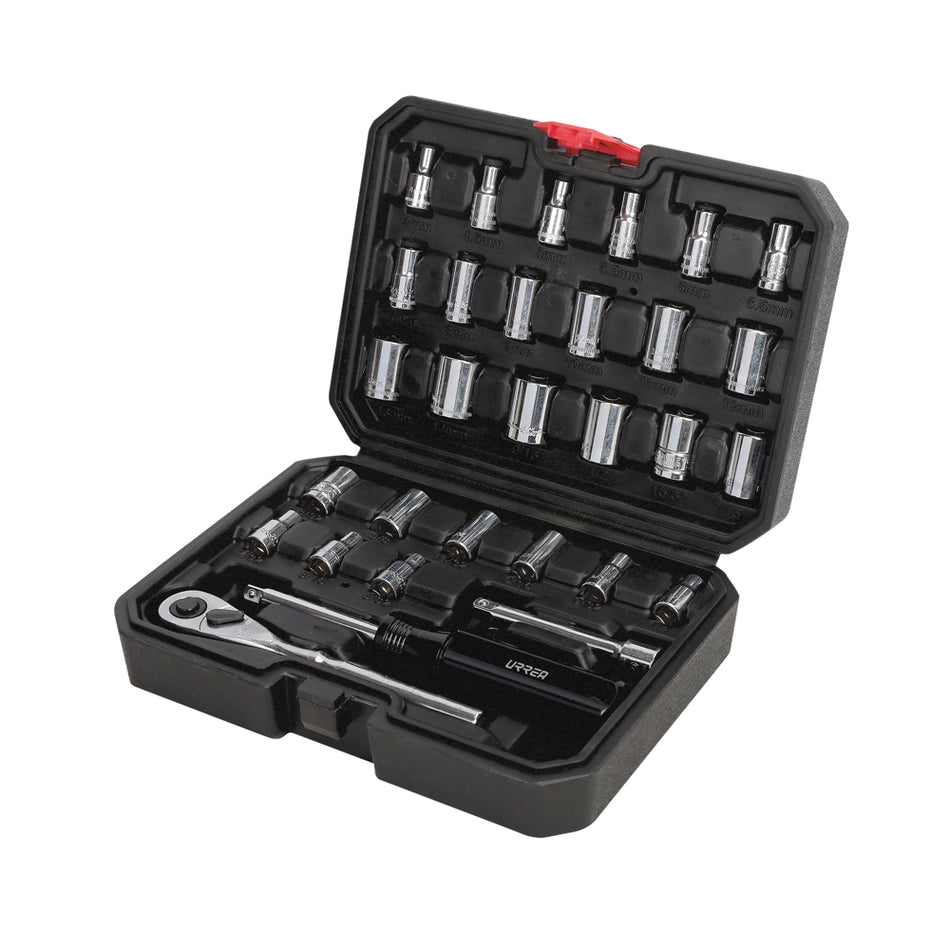 JUEGO DE DADOS Y ACCESORIOS CUADRO DE 1 4 COMBINADO 30 PIEZAS SKU 4700CB