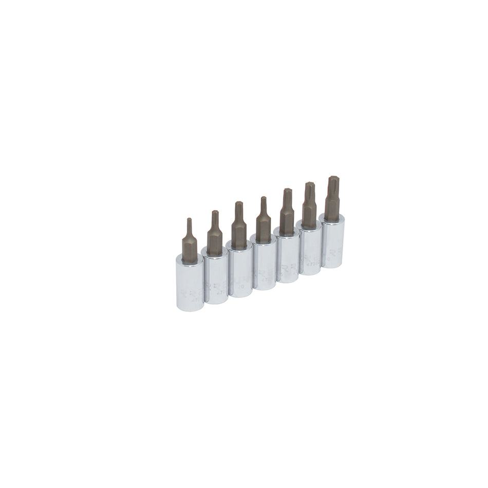 Juego de dados con punta torx cuadro de 1/4", en riel, 7 piezas SKU 4739C