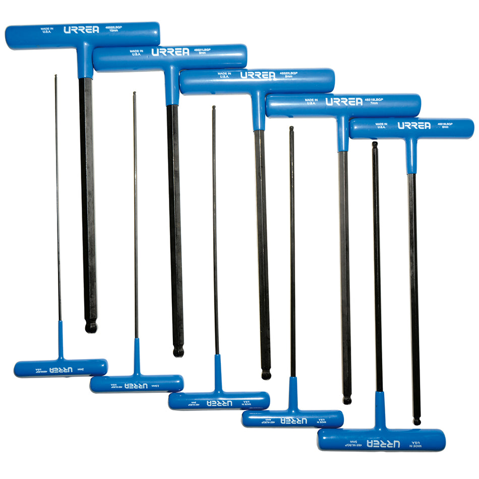 JUEGO DE LLAVES HEXAGONALES TIPO T PUNTA DE BOLA METRICAS 10 PIEZAS SKU 4965LBGPM