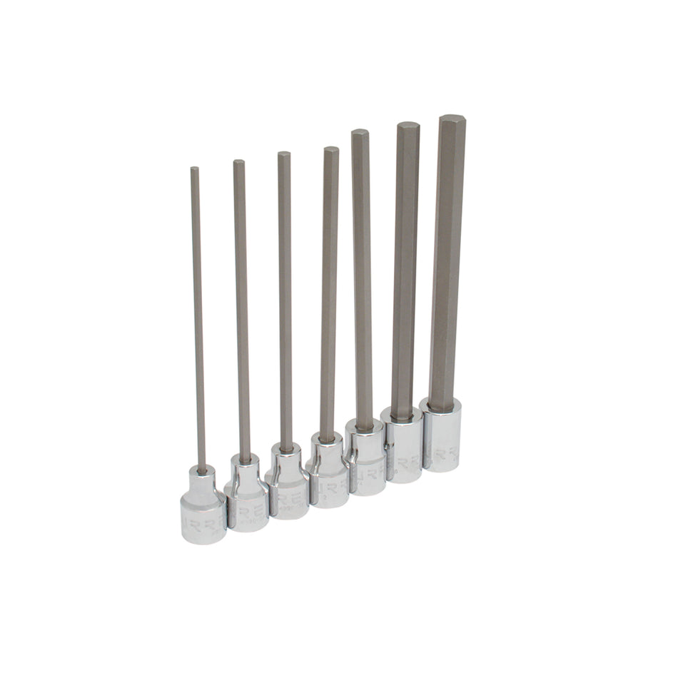 JUEGO DE DADOS PUNTA HEXAGONAL EXTRA LARGA CUADRO DE 3 8 6 PUNTAS EN PULGADAS 7 PIEZAS SKU 4990-7L