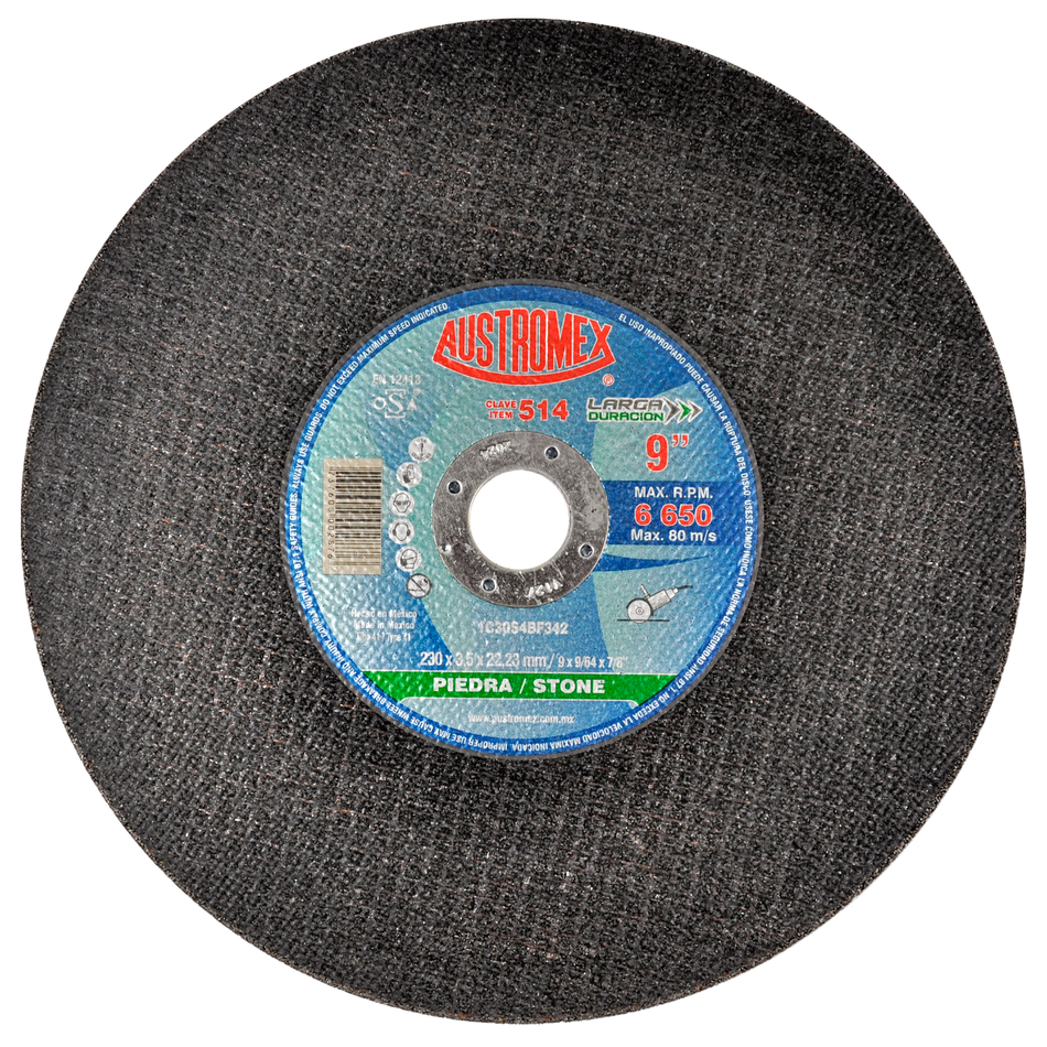 DISCO DE CORTE PARA PIEDRA LARGA DURACION G-30 9/64X7/8 SKU QAX514