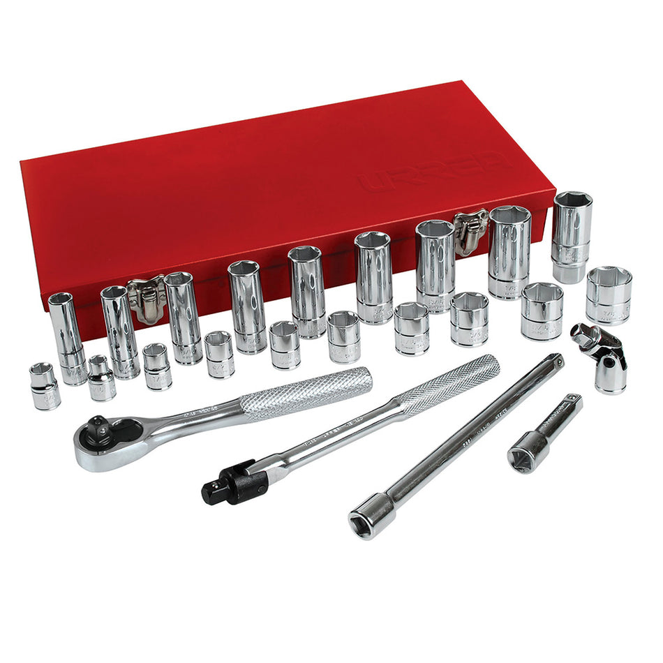JUEGO DE DADOS Y ACCESORIOS CUADRO DE 3 8 EN PULGADAS 25 PIEZAS SKU 5200CL