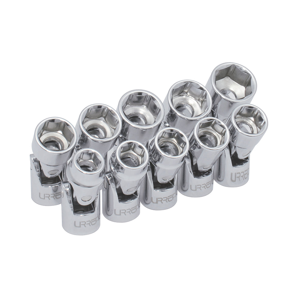 JUEGO DE DADOS FLEXIBLES CUADRO DE 3 8 6 PUNTAS METRICOS EN RIEL 10 PIEZAS SKU 5200JM