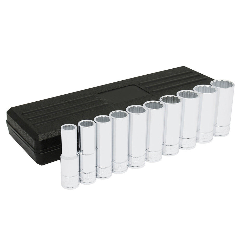 JUEGO DE DADOS LARGOS CUADRO DE 1 2 12 PUNTAS METRICOS 10 PIEZAS SKU 5400PHM