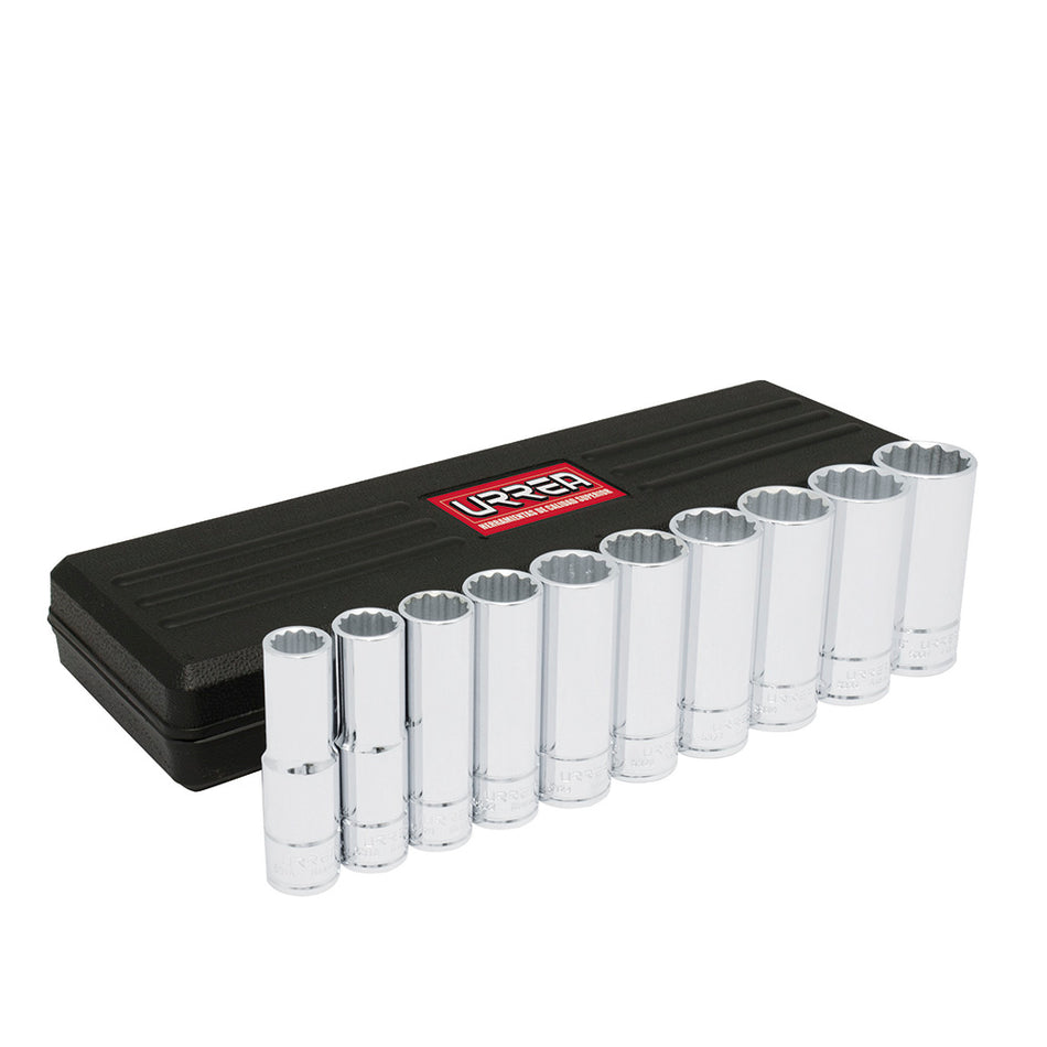 JUEGO DE DADOS LARGOS CUADRO DE 1 2 12 PUNTAS EN PULGADAS 10 PIEZAS SKU 5400PH