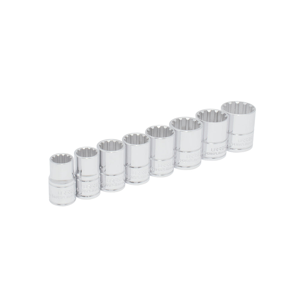 JUEGO DE DADOS SPLINE CUADRO DE 1 2 EN RIEL 8 PIEZAS SKU 5400SPL