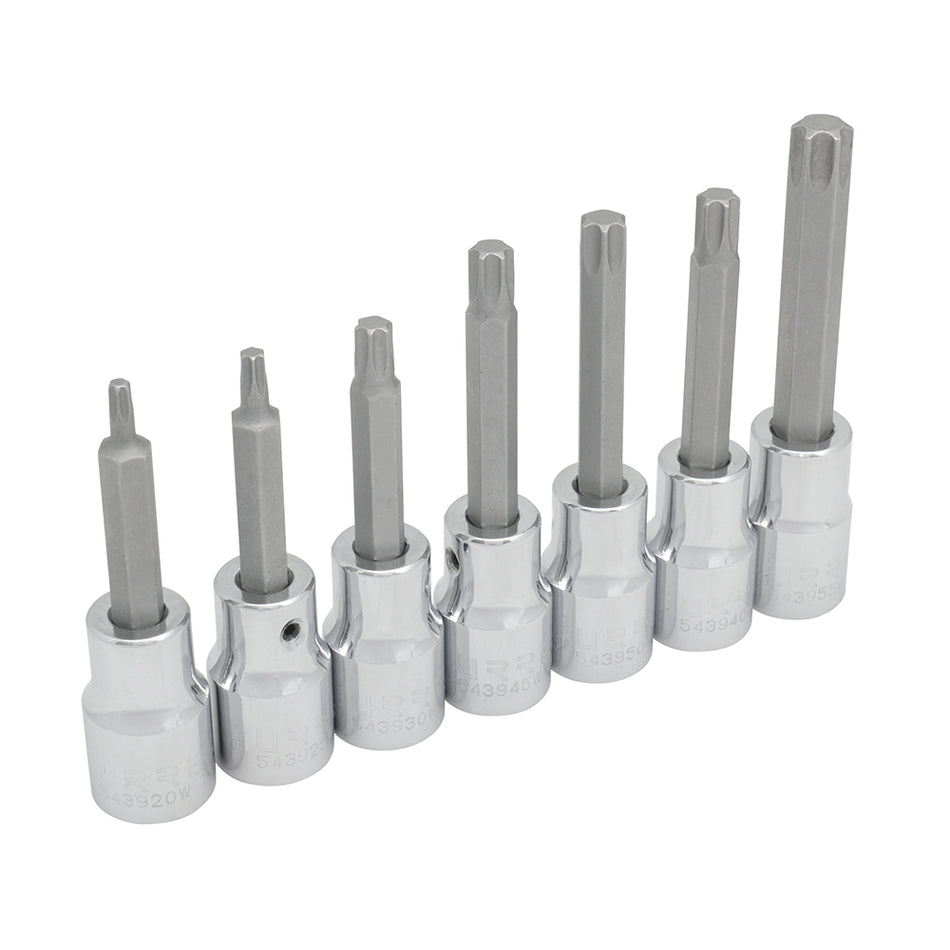 JUEGO DE DADOS CON PUNTA TORX CUADRO DE 1 2 EN RIEL 7 PIEZAS SKU 5439C