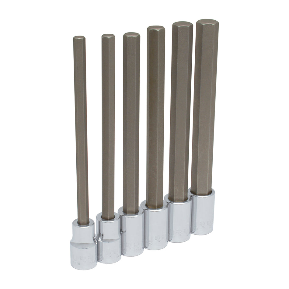 JUEGO DE DADOS CON PUNTA HEXAGONAL EXTRA LARGA CUADRO DE 1 2 EN PULGADAS 6 PIEZAS SKU 54416L