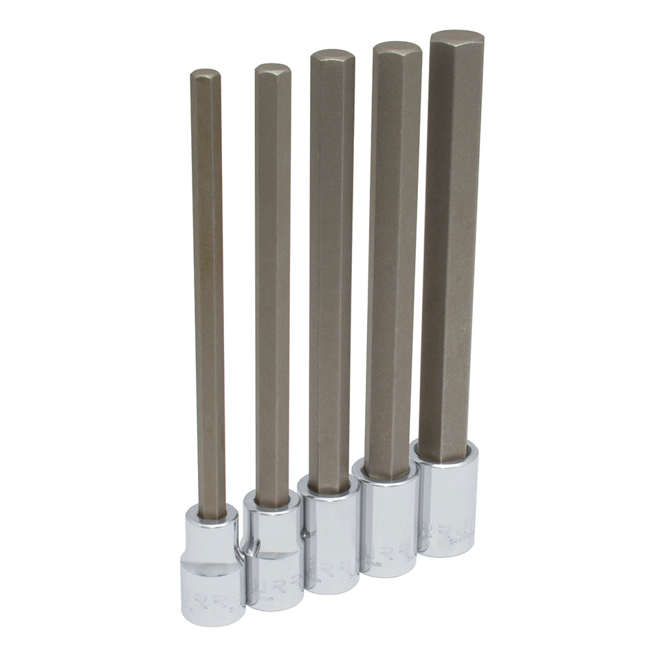 JUEGO DE DADOS CON PUNTA HEXAGONAL EXTRA LARGA CUADRO DE 1 2 METRICOS 5 PIEZAS SKU 5441M5L