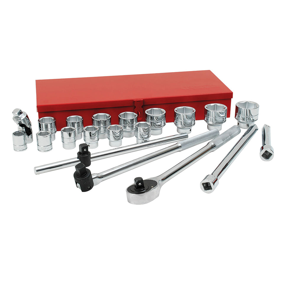 JUEGO DE DADOS Y ACCESORIOS CUADRO DE 3 4 EN PULGADAS 21 PIEZAS SKU 55102H