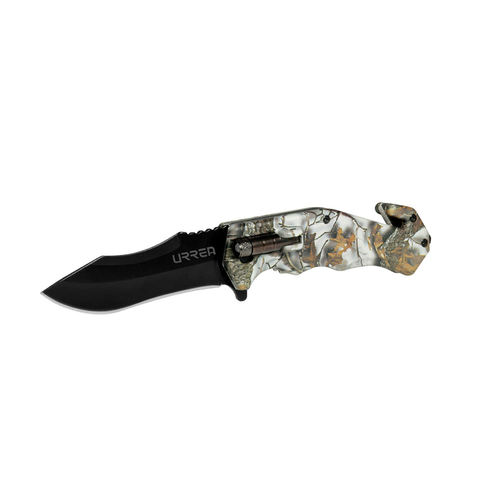 NAVAJA ABATIBLE DE ACERO INOXIDABLE PARA CAMPAMENTO CON LUZ SKU 686B