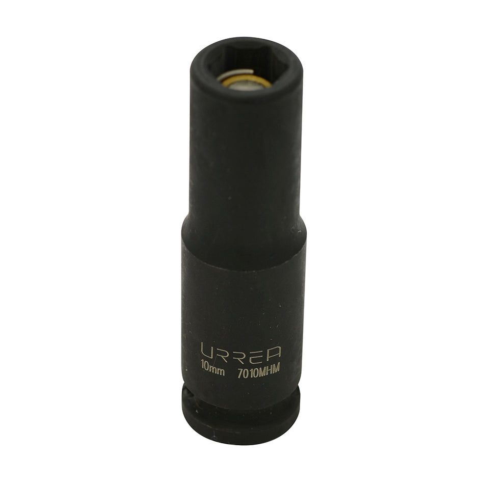 DADO DE IMPACTO LARGO CON IMAN CUADRO DE 3 8 6 PUNTAS METRICO 10 MM SKU 7010MHM