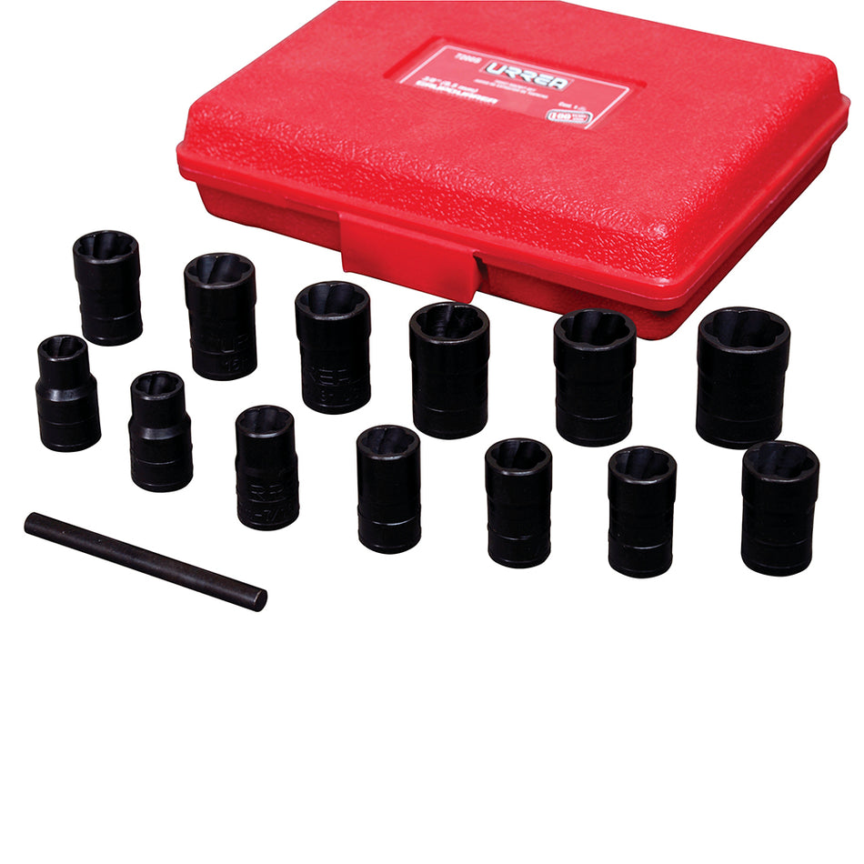 JUEGO DE EXTRACTOR TUERCAS BARRIDAS 3 8 14 PIEZAS SKU 7200S