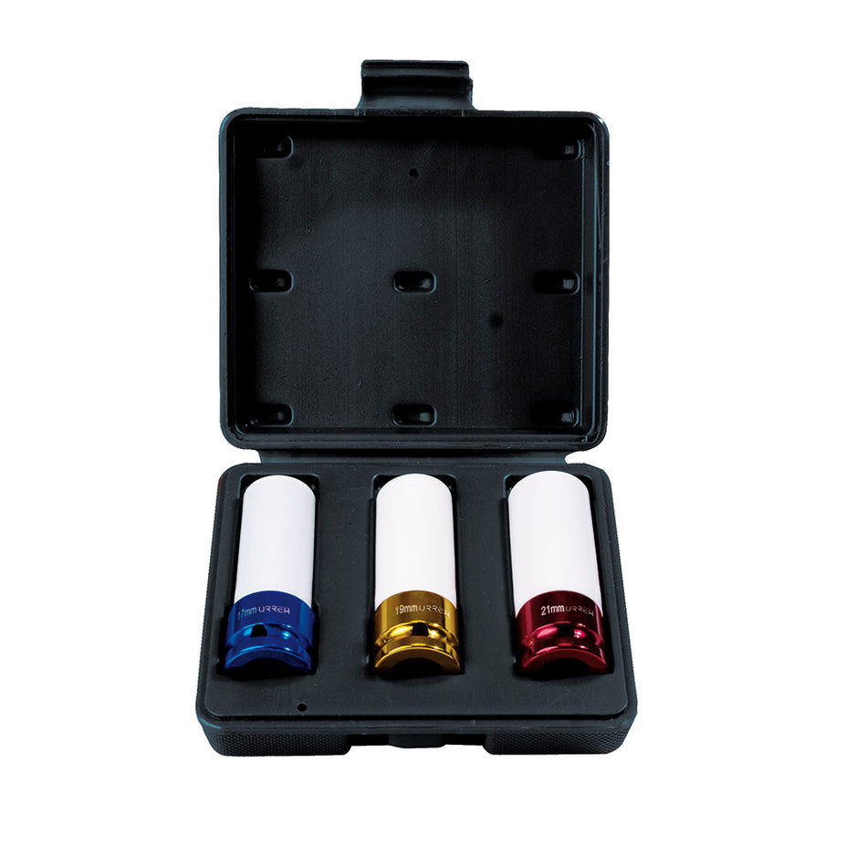 JUEGO DE DADOS DE IMPACTO METRICOS CUADRO DE 1 2 CON PROTECCION NYLAMID 3 PIEZAS SKU 7300MP