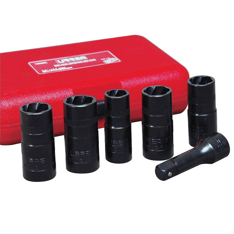 JUEGO DE EXTRACTOR TUERCAS BARRIDAS DOBLE BOCA 1 2 6 PIEZAS SKU 7400SWL