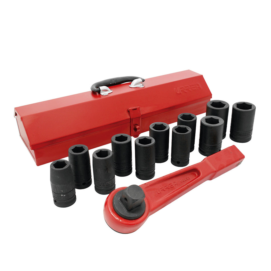 JUEGO DE DADOS LARGOS Y ACCESORIOS DE IMPACTO CUADRO DE 3 4 METRICOS 13 PIEZAS SKU 750013MLH