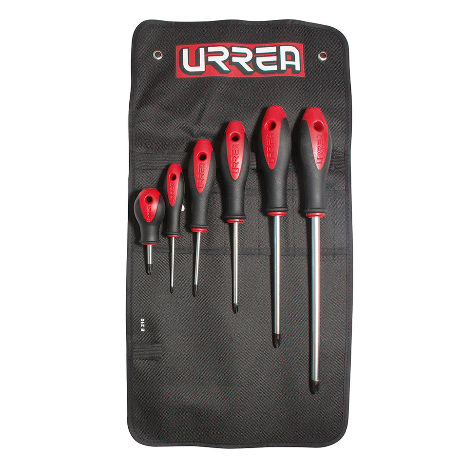 JUEGO DE DESTORNILLADORES CON MANGO BIMATERIAL PUNTA PHILLIPS 6 PIEZAS SKU 8600A