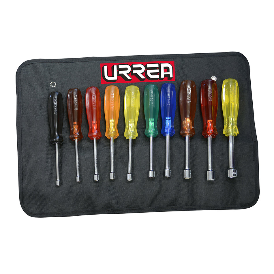 JUEGO DE DESTORNILLADORES CON MANGO AMBAR DE COLORES DE CAJA EN PULGADAS 10 PIEZAS SKU 9201B