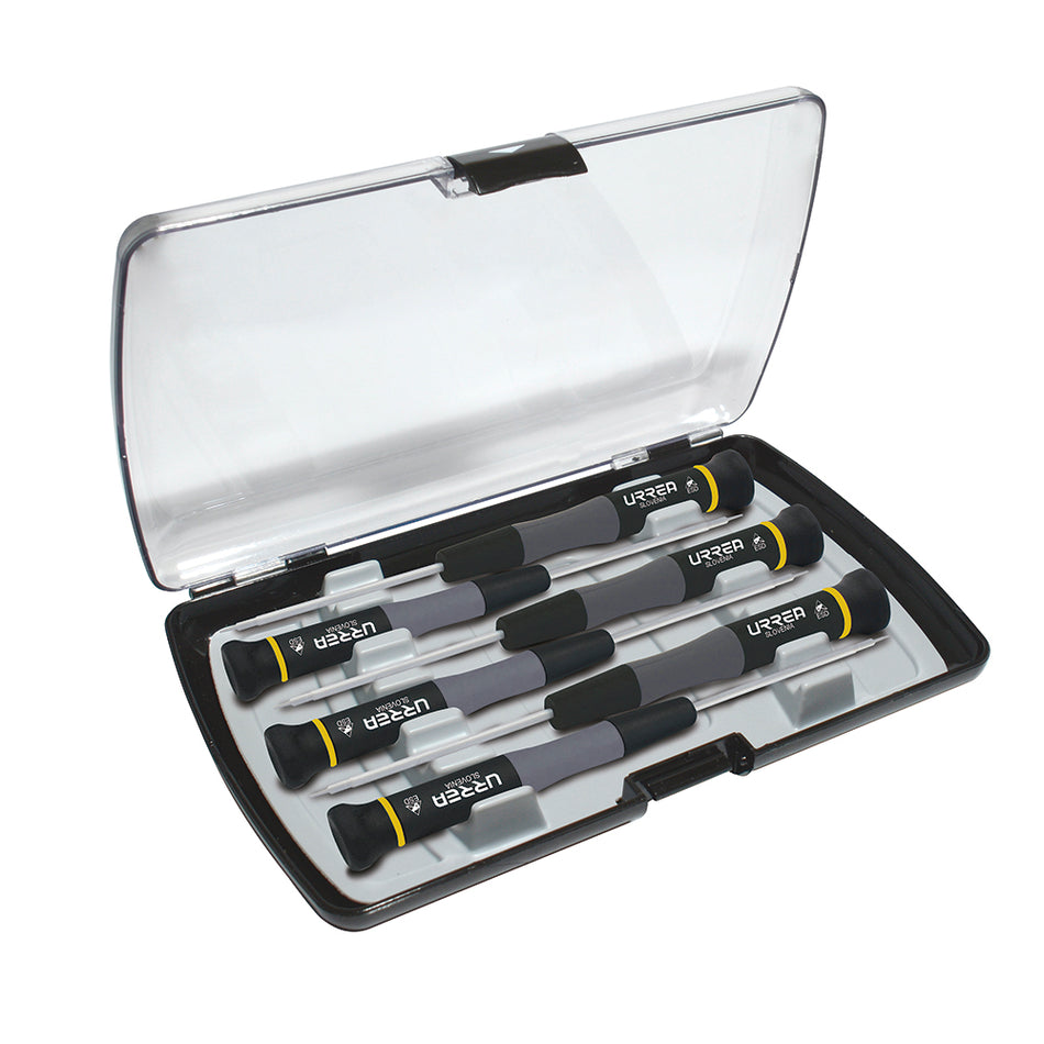 JUEGO DE DESTORNILLADORES DE PRECISION ESD ANTI ESTATICOS PUNTA PLANA 6 PIEZAS SKU 9501BG
